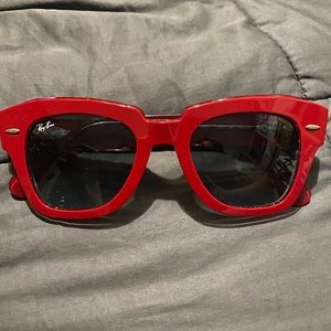Ray-ban red framed sunglasses